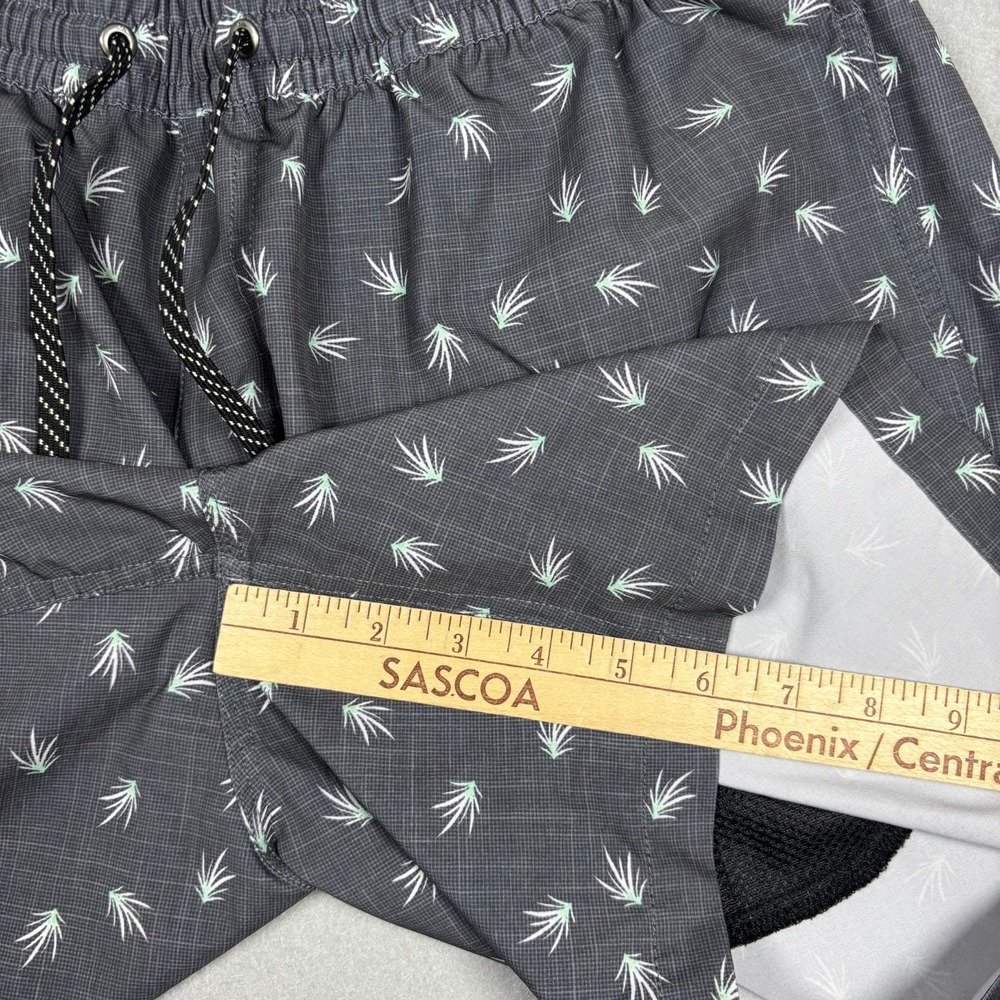Quiksilver Mens Swim Trunks XL Gray Tropical Leaf Print Board Shorts Lined Beach - Picture 5 of 9
